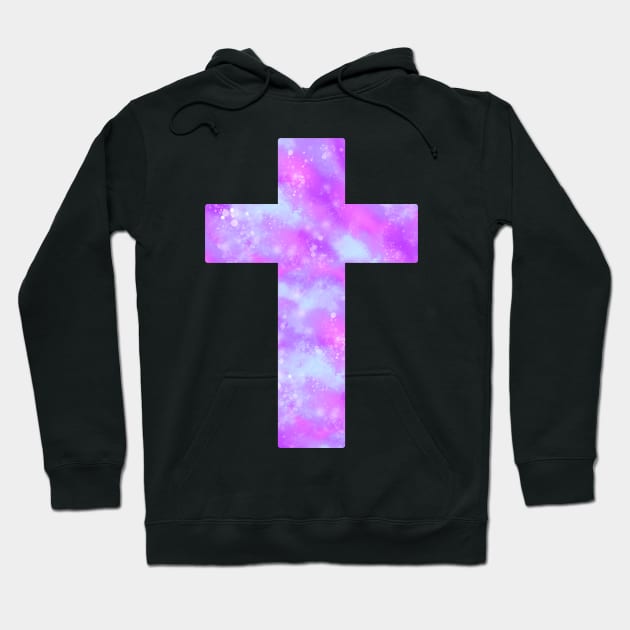 Pastel Nebula Cross Hoodie by BonBonBunny